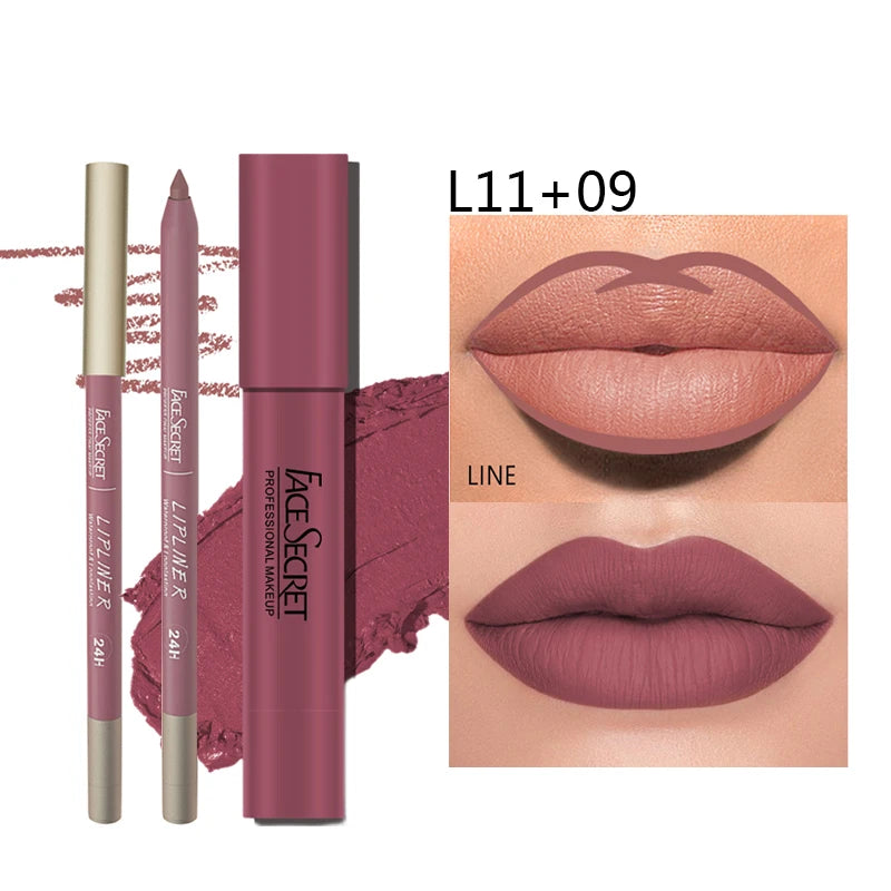 Matte Lipliner&Lipstick