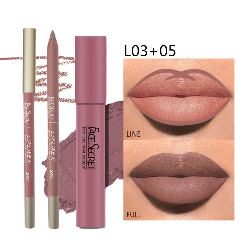 Matte Lipliner&Lipstick