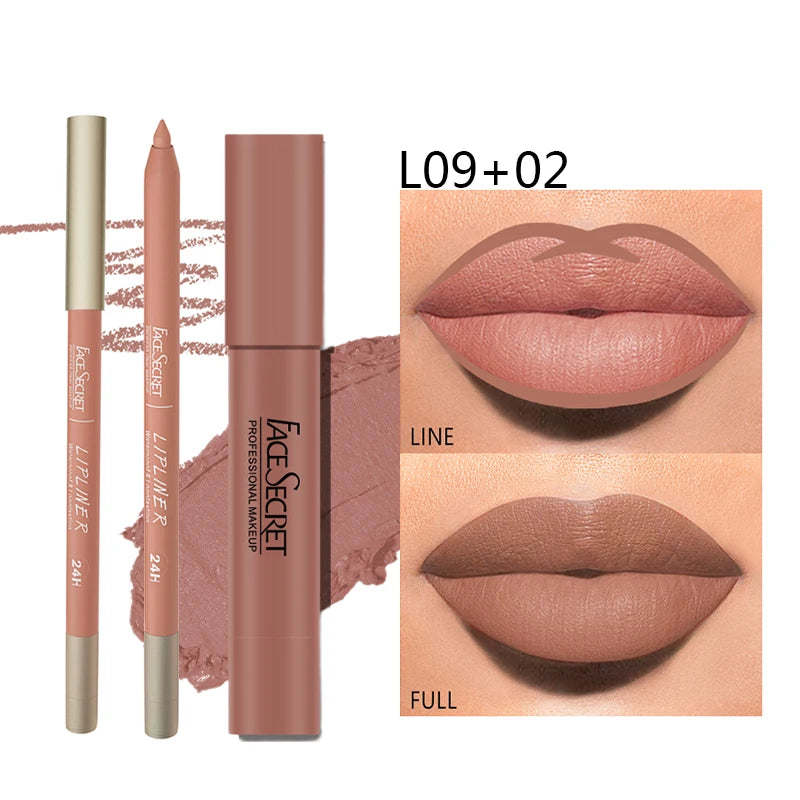 Matte Lipliner&Lipstick