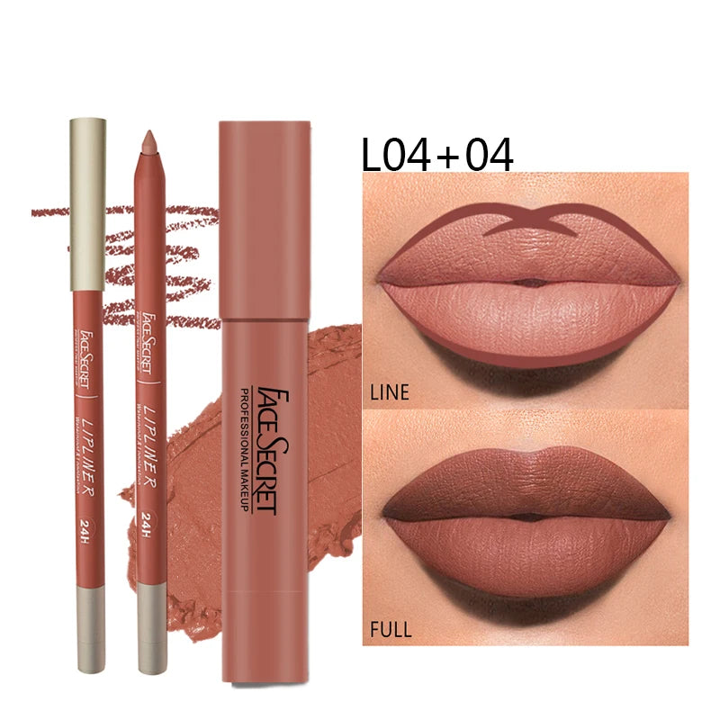 Matte Lipliner&Lipstick